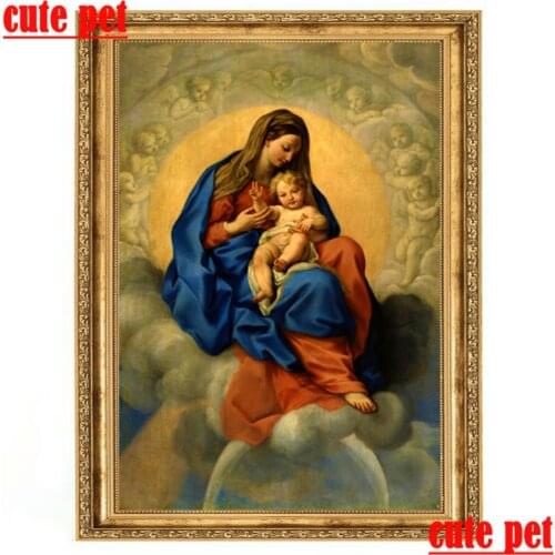 DIY Religion Cross Stitch diamond painting Virgin Mary No Frame Mosaic Diamond Painting Wallpaper Art Decoration full diamond