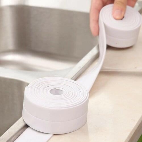2021 PVC Crack Self-adhesive Tape For Bathroom and Kitchen Decoration Anti-mildew Waterproof Sealing Sink Tape Wallpaper Border