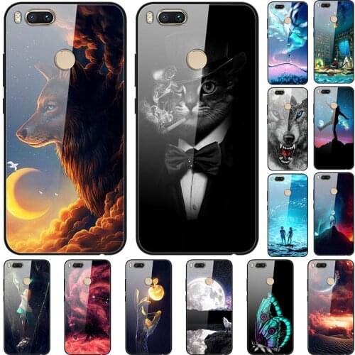 Glass Case For Xiaomi 5X Tempered Glass Case Phone Case Phone Shell With Black Silicone Bumper