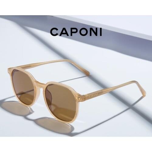 CAPONI Polarized Square Sunglasses Woman Decorative Trendy Vintage Eyewear Fashion Design Girl Sun Glasses UV Protect CP1961