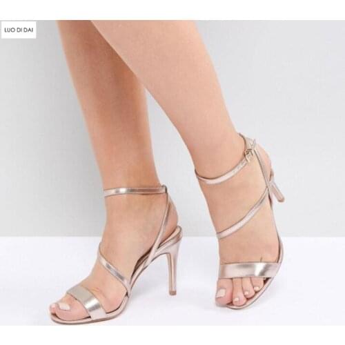 2019 sexy women Champagne gold high heels party shoes open toe sandals sequin leather gladiator sandals 10cm heel wedding shoes