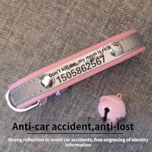 Engrave dog tag Dog collar Dog accessories Dog supplies Customized dog tag with lettering anti-lost reflective cat collar bell