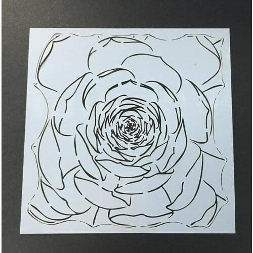 13*13 Flower Layering Stencils graffiti hand copied board hollowed out diy photo album graphic spray painting tool