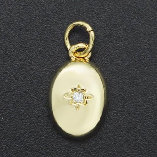 16x8mm 100% CZ Zircon DIY Jewelry Oval Charm Pendant Wholesale Top Quality Jewellery Accessories Bracelet Making Charm