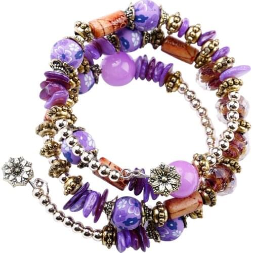 2017 Fashion Woman Jewelry bracelets & bangles 2017 Bohemian Shell Bracelet Multilayer Beaded Strand Pulseras Mujer Wholesale