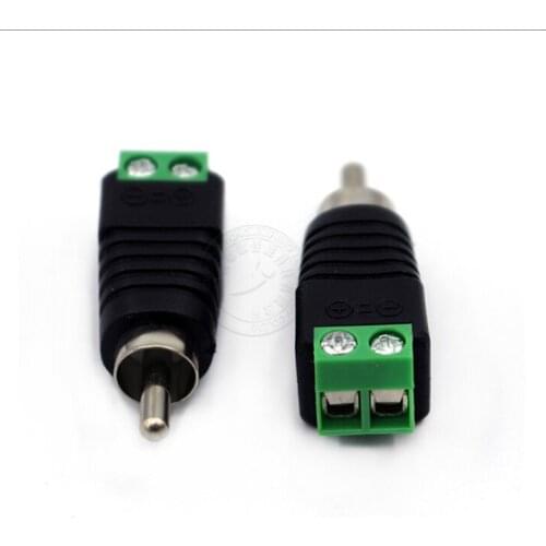 4PCS Terminal Block Dc Power To RCA Male For TV Video Adapter Cinch Connector For CCTV Cameras Connector