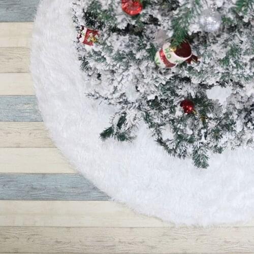 78/122cm White Plush Christmas Tree Skirt Base Floor Mat Cover for Merry Xmas New 2020