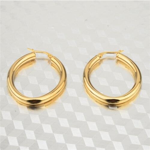 BTEN Big Earrings New Trendy Gold color Hoop Earrings Jewelry Wholesale Round Large Size Hoop Earrings For Women