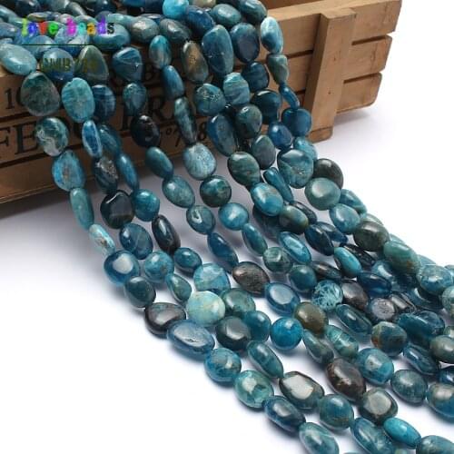 8-10mm irregular natural genuine blue apatite beads for jewelry making 15inches natural stone beads diy bracelet