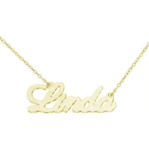 DUOYING Custom Name Matte Gold Necklace DIY Customized Micro-Inlaid Zircon Stainless Steel Letters Pendant Clavicle Necklaces