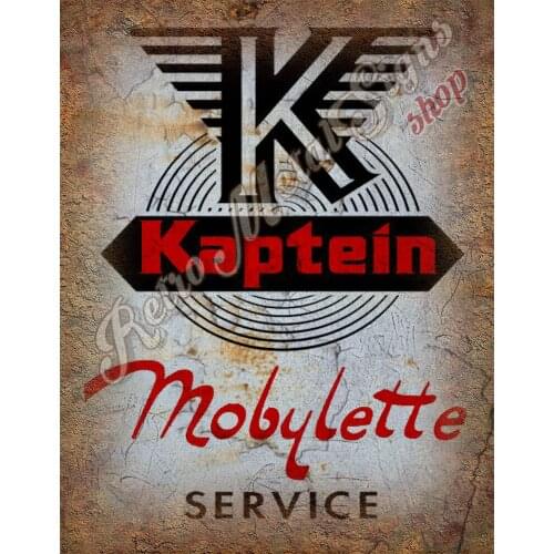 Kaptein Mobylette service VINTAGE RETRO GARAGE METAL TIN SIGN POSTER WALL PLAQUE