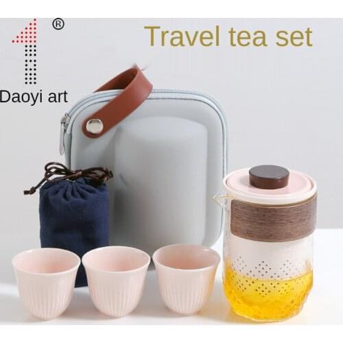 Chinese tea set Set of ceramic travel kungfu tea set Simple tea brewing set for outdoor tourism Express cup Tea set suit