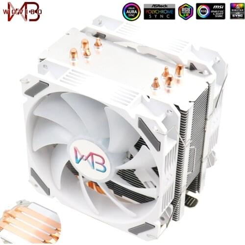 Wovibo CPU Cooler Ventilador 120mm RGB Cooling Fan Ventilateur For Intel 1150 1151 1155 1200 1366 2011 X79 X99 AM3 AM4 Socket