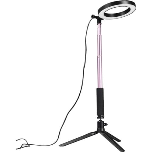 Selfie Lamp 5W Fill Light 64LED Light Round Selfie Camera Lamp with Telescopic Tripod Ring Ligh 360Rotatable Angle For Live Show