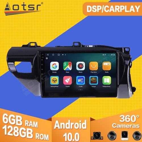 For Toyota Hilux RHD 2015 2016 2017 2018 2019 Android Car Tape Radio Recorder Video Player Carplay Navi GPS Multimedia Head Unit