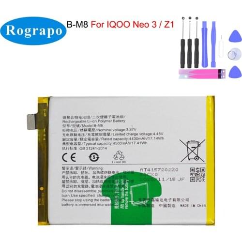 New B-B3 B-K0 Mobile Phone Battery For Vivo IQOO Neo 3 Neo3 Z1 855 X9 V1936A
