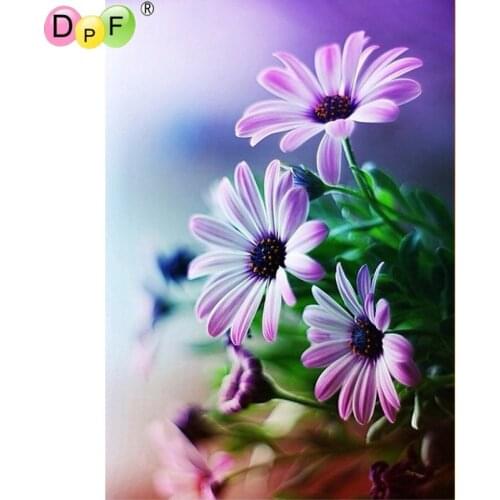 New Beautiful Purple Flower 5D Diamond Embroidery Cross Stitch square Full Diamond Mosaic Picture Pasted Needlework home Decor