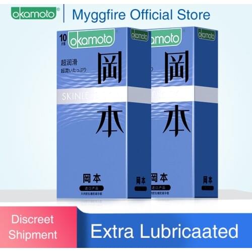 Okamoto Extra Lubricated Condoms For Men Penis Cock Sleeve Intimate goods Natural Latex Smooth Lubricated for Adult Condoms for