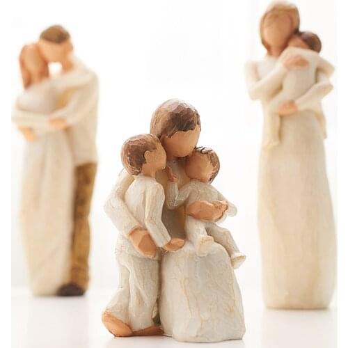 Easter figurines home decoration accessories for living room modern Home decor Nordic style love family figure crafts gift