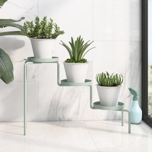 Balcony living room ins style Nordic flower stand fleshy green rose potted plant stand iron indoor potted stand multi-layer stor