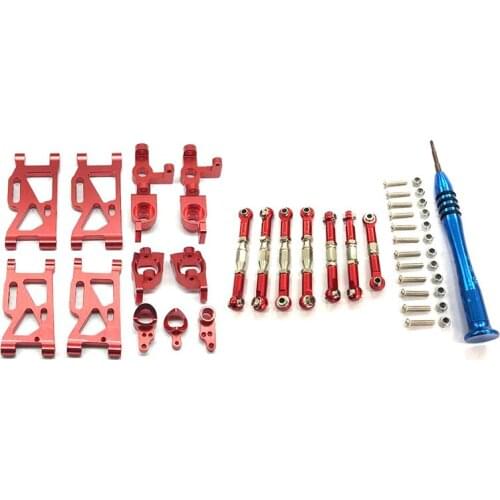 For WLtoys 1:14 144001 RC Car Upgrade Parts Metal Steering Swing Arm Base C Rear Hub Seat Servo Pull Rod