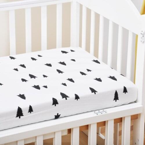 Newborn Baby Fitted Crib Sheets Cartoon Cute Black forest Print Bed Sheet Baby Bed Mattress Covers for Unisex Baby Boys Girls