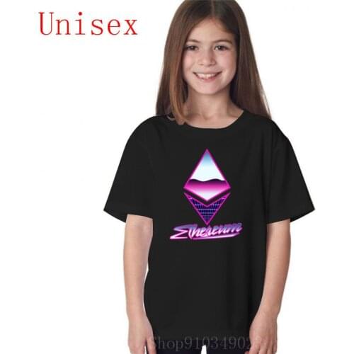 Ethereum - 80s Retro bitcoin children clothes tops for girls shirts for teenage girls kids tshirts boys shorts