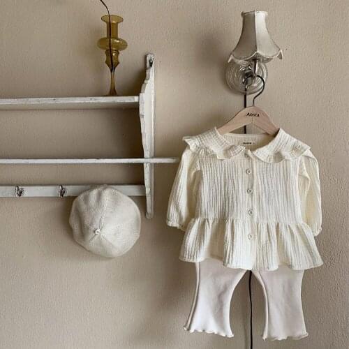 Girls Shirt T-shirt Double-Layer Yarn Korean Childrens Clothing Baby Girl Autumn New 2021 Bottoming Shirt Clothes for Babies