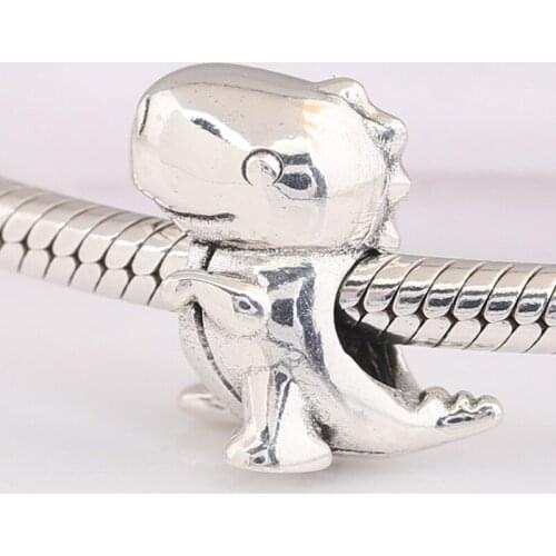 Authentic S925 Bead Cute Dinosaur Charms fit Lady Bracelet Bangle DIY Jewelry