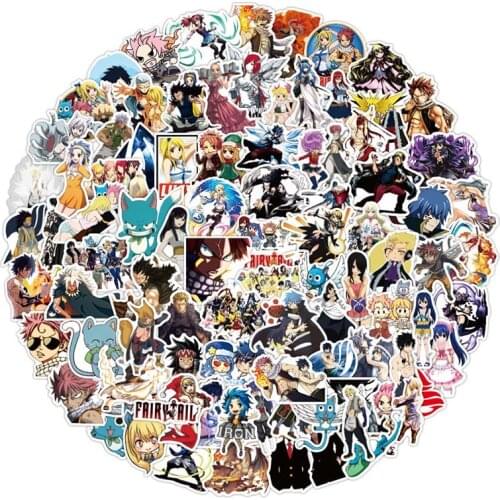 100Pcs Anime Fairy Tail Stickers Car Bike Travel Luggage Phone Guitar Laptop Fridge Waterproof Classic Toy Decal Stickers