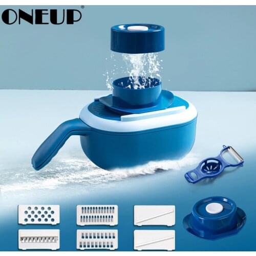 ONEUP Vegetable Fruit Slicer Grater Cutter Multifunctional Potato Peeler Carrot Grater Drain Basket New Kitchen Tool Accessories
