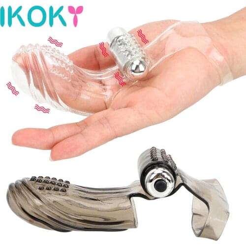 IKOKY Finger Sleeve Vibrator G-spot Massage Sex Toys For Woman Dildo Clitoris Stimulation Adult Products Female Masturbator
