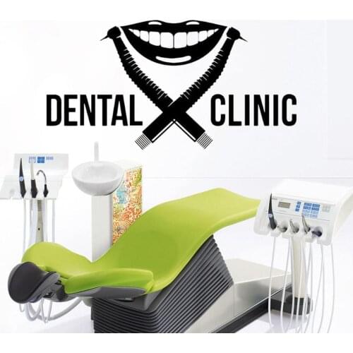 Vinyl Sticker Art Dental Clinic Logo Wall Sticker Smile Teeth Window Decal Stomatology Shop Decor Removable Dental Mural H939