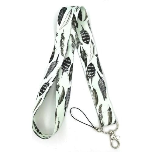 Vintage Leaves Feathers Classical Style Lanyard For keys The 90s Phone Working Badge Holder Neck Straps With Phone Hang Ropes