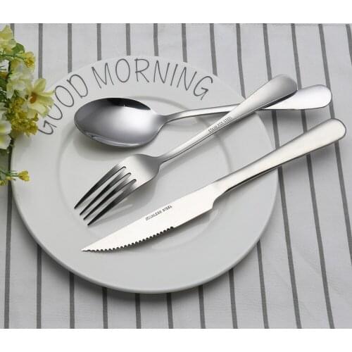 High Quality Stainless Steel dinnerware Tableware Personalized Dessert Western Tableware Cutlery Set 3 Pieces Western Food Set