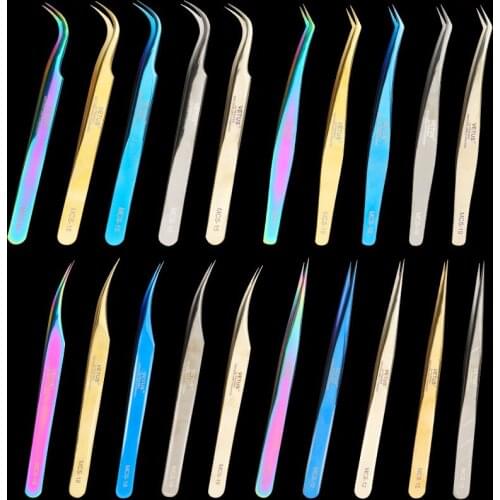 High Precision Antistatic Tweezer for Eyelash Extension Stainless Steel Eyebrow Lashes Tweezers Excellent Closure Beauty Tools