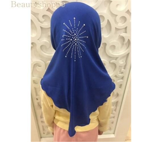 11 Colors Girls Kids Muslim Beautiful Hijab Islamic Arab Scarf Shawls Flower Pattern about 45cm for 2 to 5 years old Girls