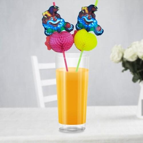 12/30pcs Disposable Clown Honeycomb Garland Plastic Straws Birthday Party Childrens Day Decoration Supplies Eco-Friendly