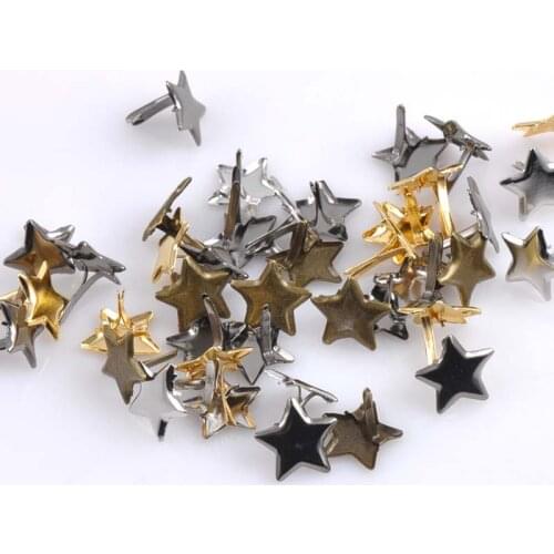 4 colors 50PCs Mixed Pastel Star Brad Scrapbooking Embellishment Fastener Brads Metal Crafts For shoes Decoration 14mm CP1513