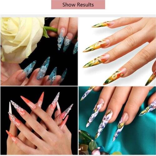 600pcs/Bag French Style Nail Art Tips Transparent Natural White Pointed Nails Tips Manicure Fake Nail Tips