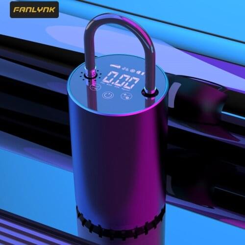 Fanlynk Car Electrical Air Pump Wireless Inflatable Compressor With Emergency Lamp For Motor Bicycle Car Tyre Inflator