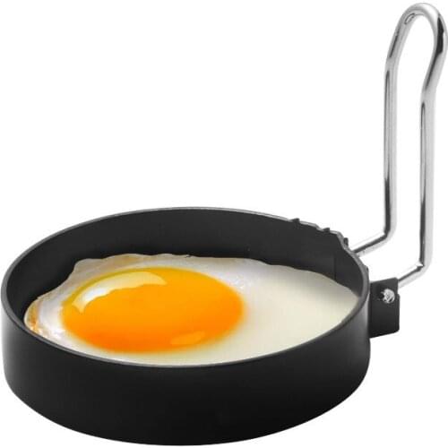 Household round fried egg mold non-stick handle stainless steel metal omelet ring omelet model pancake ring kitchen tool