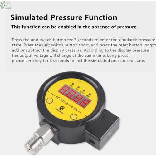 HC-YC100 Digital Remote Pressure Gauge Converter Constant Pressure Water Supply Transmitter Remote Control 0-5V 0-10V