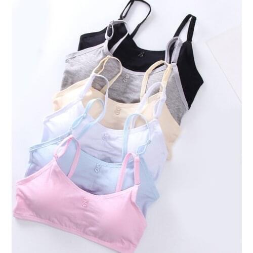 4pcs Kids Underwear Cotton Teen Training Bras for Girls Teenager Breathable Girl Vest Bras Children Clothing Random Color