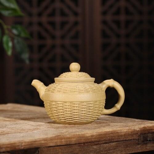 Yixing are recommended by the manual undressed ore mud 360 ml bamboo pot wholesale custom a undertakes