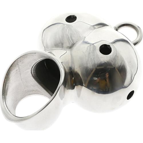 Cock Prison Slave Heavy Duty Ball Sleeve Scrotum Pendant Testicle Squeezer Device Stainless Steel Ball Stretchers Slave Sex Toys