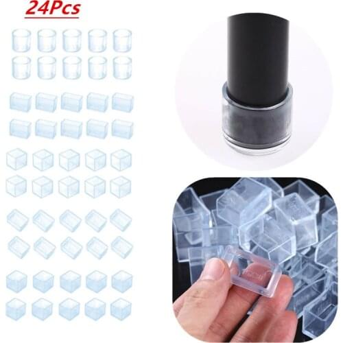 24Pcs Rubber Chair Leg Caps Non-slip Mat Furniture Foot Covers Floor Protectors Pad Furniture Accessories for Table Desk Foot