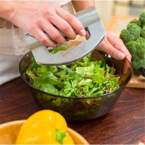 Kitchen knife Chef Knives High Carbon Stainless Steel Vegetable Santoku Knife Double-headed salad salad chopper