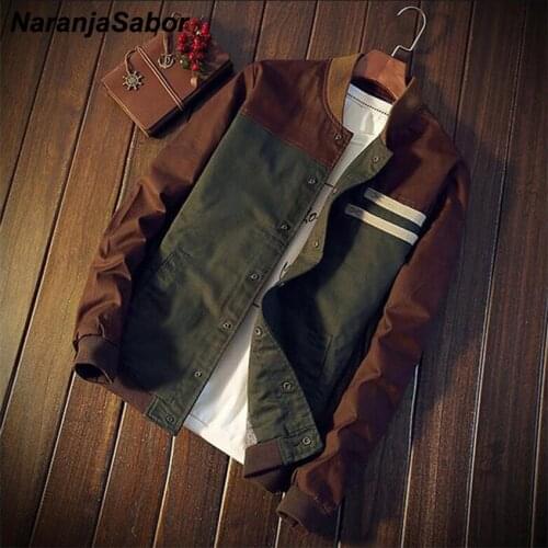NaranjaSabor Autumn Mens Jackets New Fashion Casual Slim Mens Coats Casual Streetwear Cultivate Ones Male Baseball Uniform 5XL
