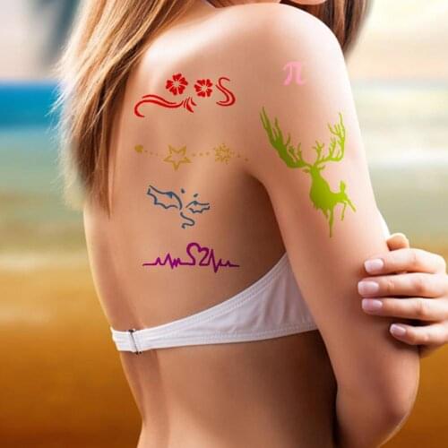 Small Airbrush Stylish Tattoo Stencil For Women DIY Temporary Drawing Painting Template Body Art Tool Paiting Glitter Tattoos